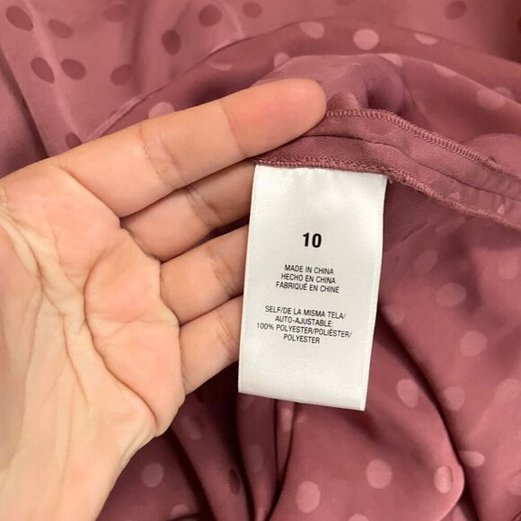 Favorite Daughter The Singles Table Dress Mauve Polka Dot One Shoulder Size 10 - Picture 7 of 8